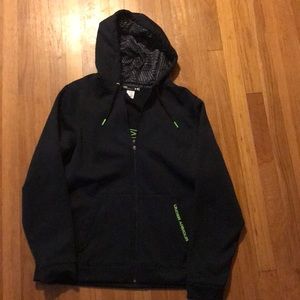 black & green under armor zip up hoodie